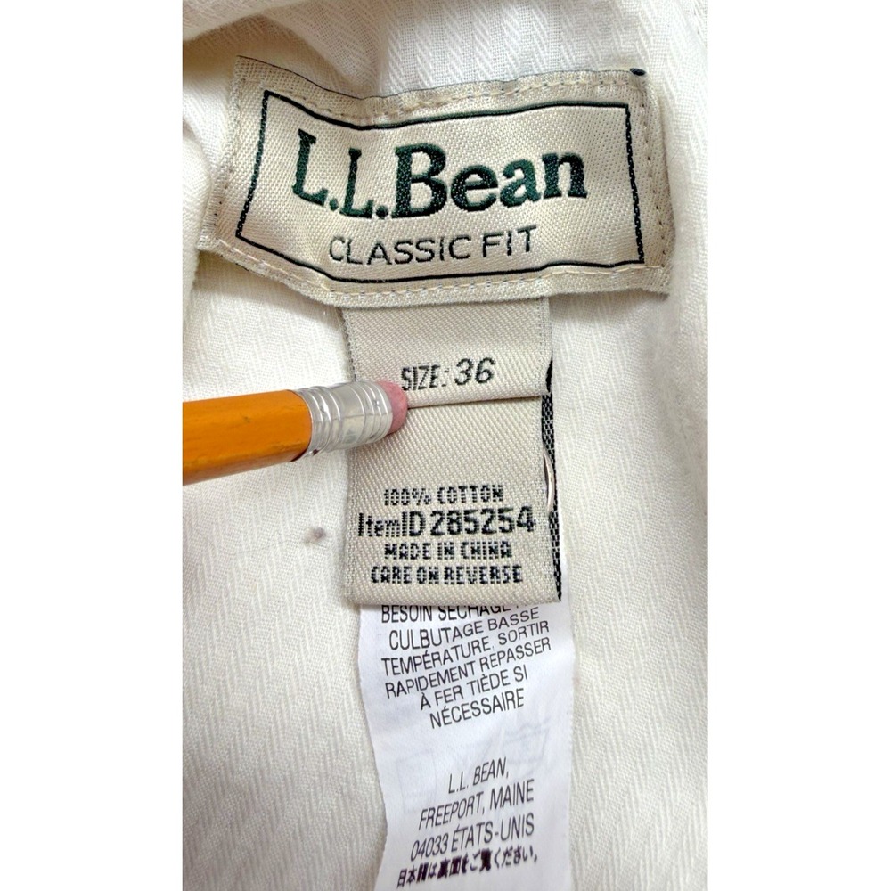 LL Bean Men's Beige Corduroy Flat Front Pants Size‎ 36x30 - Picture 3 of 7